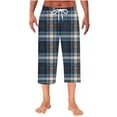 thumbnail image 2 of Handshe Men's Home Sleep Pants with Printed Design Straight Leg Elastic Waistband Casual Comfort Pajama Bottoms, 2 of 7