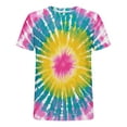 thumbnail image 4 of Handshe Mens Tie Dye T Shirts Plus Size Novelty Printed Tee Short Sleeve Classic Trendy Tshirt Summer Casual Crew Neck Tops, 4 of 5