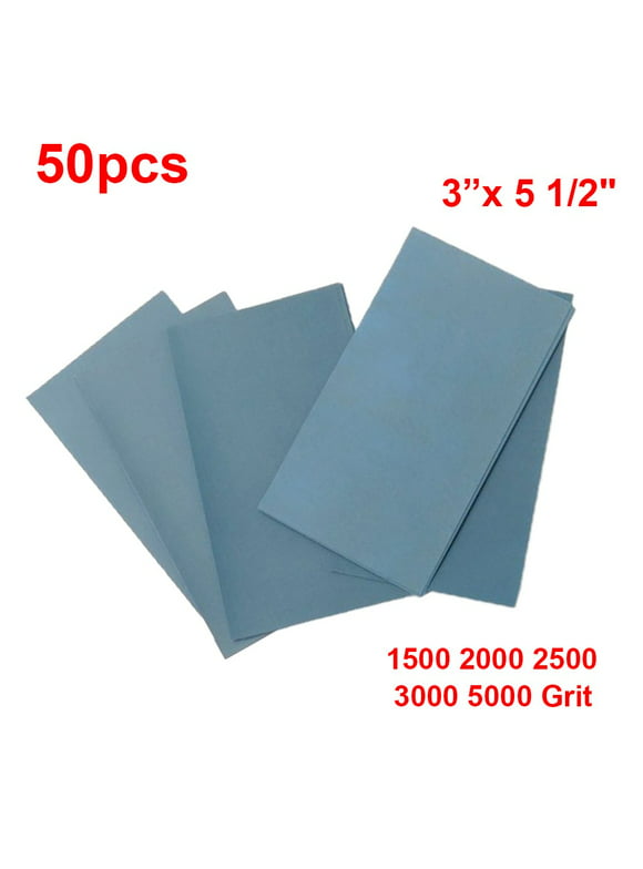 1500 2000 2500 3000 5000 Grit Sandpaper Wet/Dry 3"x 5 1/2 50pcs For Polishing