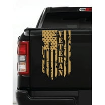 AnyStickerYouWant Veteran Vietnam Retired Distressed American USA US Flag Truck Tailgate Vinyl Decal Compatible with Most Pickup Trucks – Sticker Decal (11" x 20")