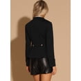 thumbnail image 4 of Chaqueta Peplum Steampunk para Mujer Chaqueta Informal con Solapa y Doble Botonadura Blazer para oficina Negro XL, 4 of 6