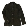 thumbnail image 1 of Ralph Lauren Womens Suede Two Button Blazer Jacket, Green, 0, 1 of 2