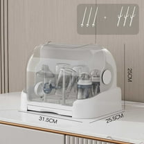 Baby Bottle Drying Rack Storage with Cover, Space Saving Nursing Bottle Storage Box Organizer, Portable Kitchen Cabinet Organizer, Durable Dust-Proof Countertop Dryer