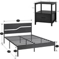 thumbnail image 3 of VECELO Modern Style 3-Piece Bedroom Set Full Size Bed Frame and 2 Nightstand Master Bedroom Furniture in Black, 3 of 8