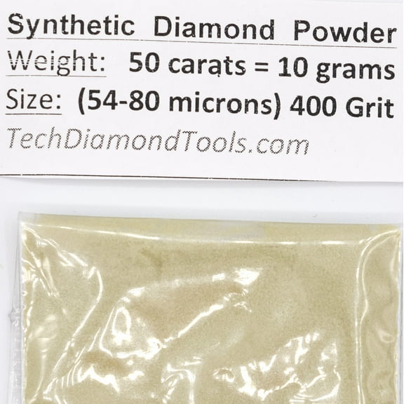 TechDiamondTools Diamond Powder400 Grit 54-80 Microns, 50 Carat = 10 Grams