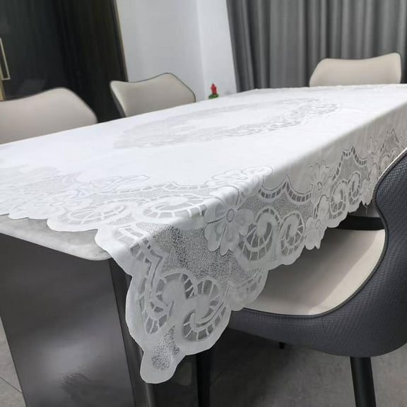 Oval Lace Tablecloth, Modern Tablecloth with Tassel Decor, Table Decoration Supplies for Home Kitchen Dining Room
