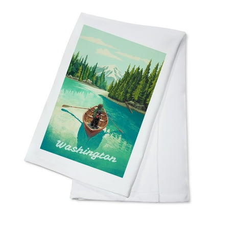 

Washington Quiet Explorer Boating Mountain (100% Cotton Tea Towel Decorative Hand Towel Kitchen and Home)