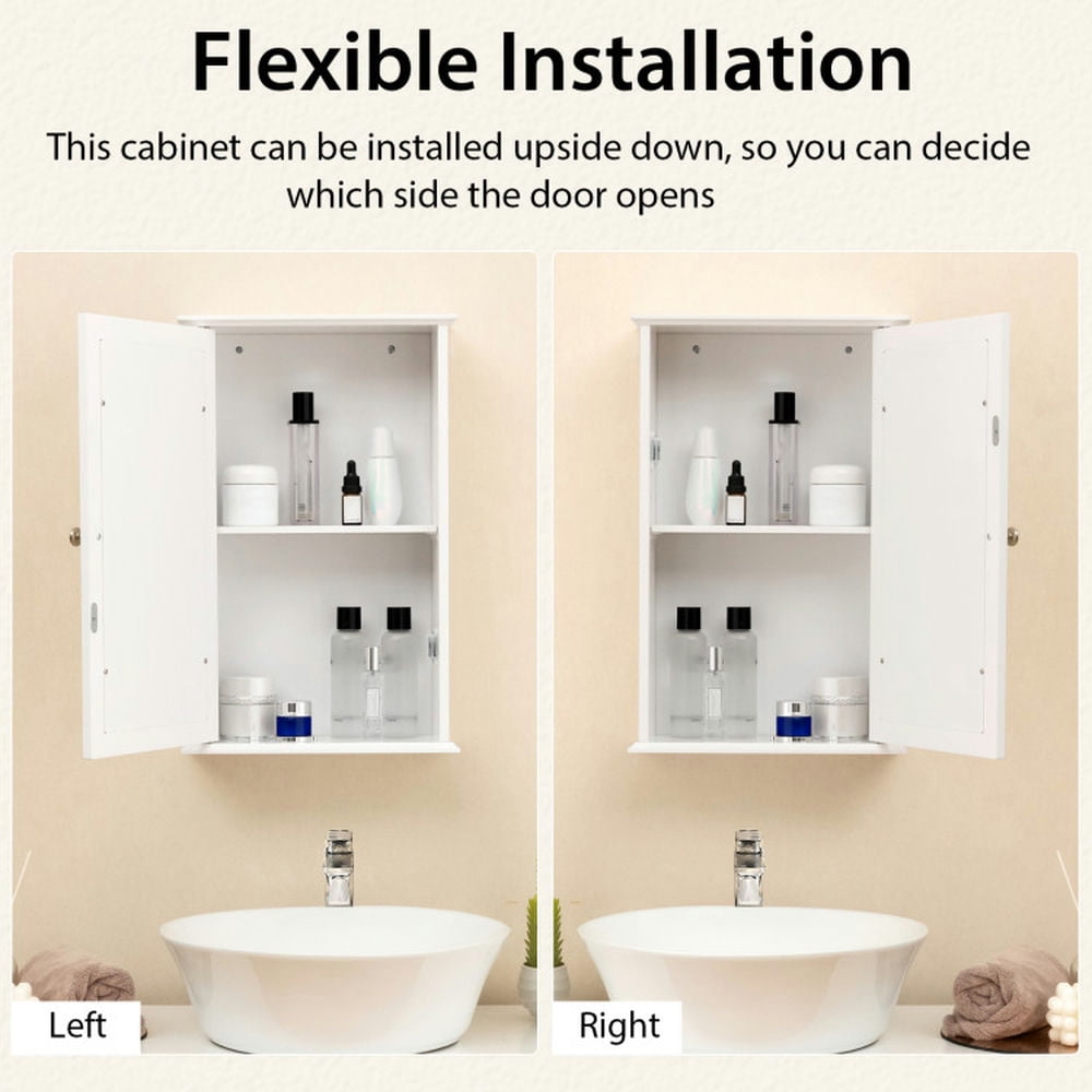 Finihen Bathroom Wall Cabinet, Wall Mounted Bathroom Mirror Cabinet, Bathroom Wall Cabinet with Single Mirror Door, for Bathroom, White Finihen Bathroom Wall Cabinet, Wall Mounted Bathroom Mirror Cabinet, Bathroom Wall Cabinet with Single Mirror Door, for Bathroom, White