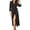Black, variant on Holloyiver Women's long-sleeved v-neck solid color lace splicing long nightgown long dress dress long-sleeved V-neck dress S-2XL