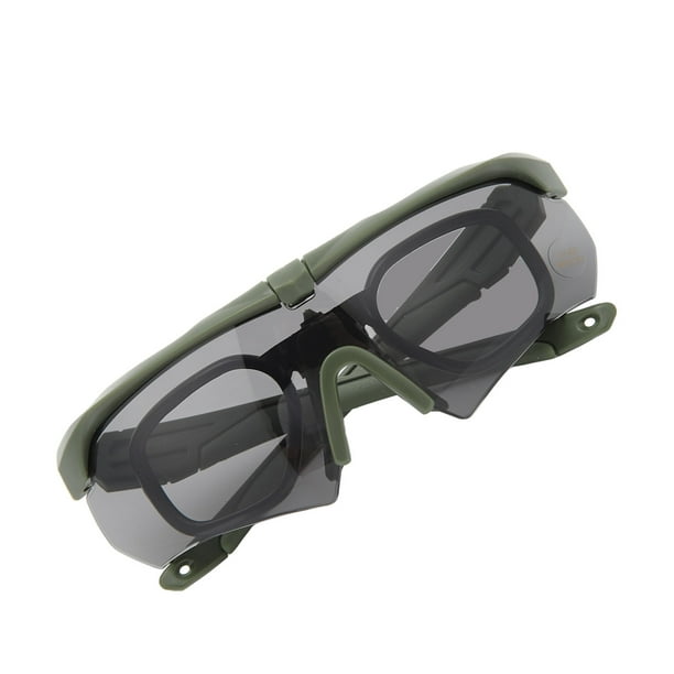 Gafas de tiro con protección UV, gafas militares para exteriores, a prueba de viento, a prueba de polvo, medio marco, gafas de motocicleta, protección para los ojos para hombres y mujeres, OD verde