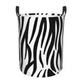 thumbnail image 2 of YFYANG Waterproof Laundry Hamper, Zebra Stripes Pattern Laundry Basket Oxford Fabric with Handle Foldable, S, 2 of 8