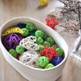 thumbnail image 2 of Orange Color Set of 20pcs Natural Wicker Rattan Table Wedding Party Hanging Balance Decorative Christmas Balls 3cm, 2 of 4