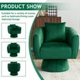 thumbnail image 2 of Ktaxon 360° Swivel Accent Armchair Velvet Upholstered Club Chair, Pumpkin Shape Sofa Corner Barrel Chair Green, 2 of 8