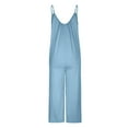 thumbnail image 5 of LEBONYARD Women's Belt Loop Overalls-Accessory Ready Design,Womens Fashion Summer Solid Pocket Casual Sleeveless Suspender Jumpsuit Sky Blue M, 5 of 6