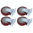 thumbnail image 4 of 4 Pcs Roulettes Lourdes Rotation 360° Plaque PU Roue Universelle pour Meubles Chariot de Courses Capacité de Charge Unique 250lb, 4 of 14