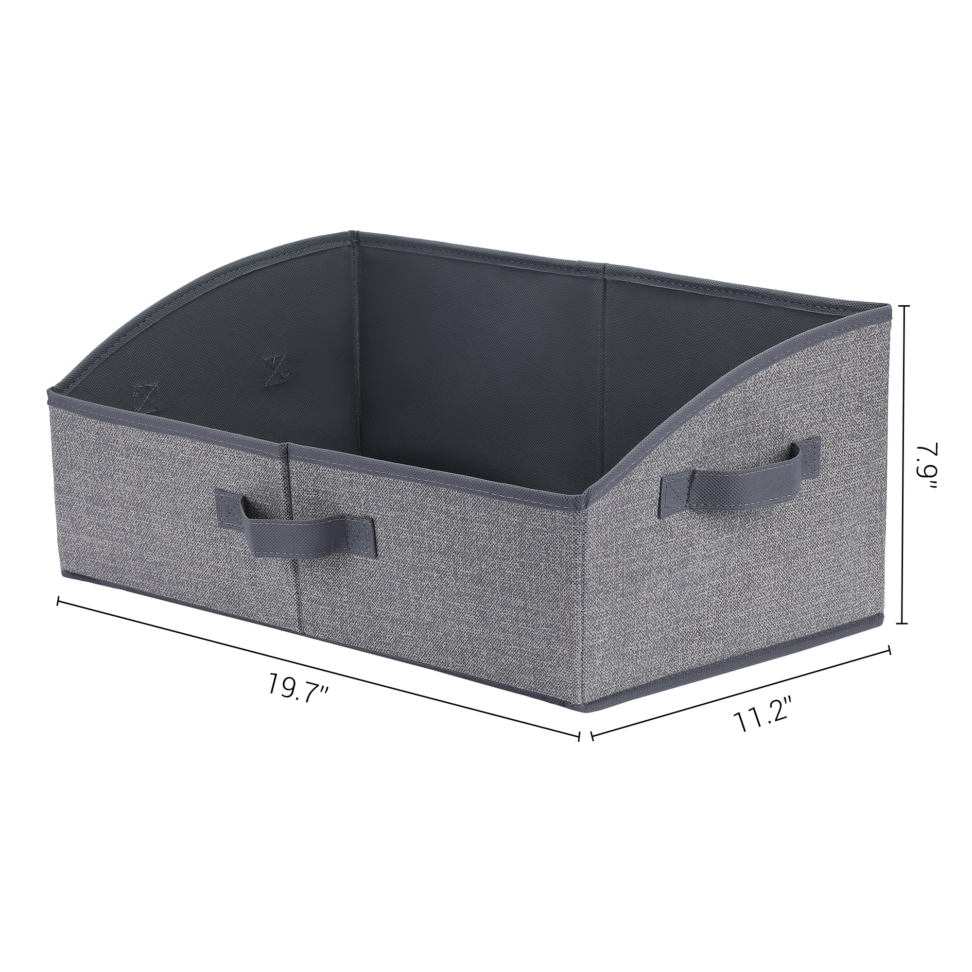 Unique Bargains Trapezoidal Storage Bin Cube with Handles Collapsible Storage Basket Grey