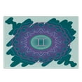 thumbnail image 3 of Zodiac Gemini Cutting Board, Doodle Style Mandala Round Pattern with Cosmic Sign and Scribble, Decorative Tempered Glass Cutting and Serving Board, Small Size, Teal Pink and Green, by Ambesonne, 3 of 5