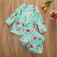 thumbnail image 4 of Baby 2Pcs Summer Outfits, Floral Printed Lapel Long Sleeves Coat + Shorts, 4 of 10