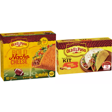 Old El Paso Gluten Free Bold Nacho Cheese Taco Shells - 5.4oz - Old El Paso Hard & Soft Shell Taco Dinner Kit - 11.4oz