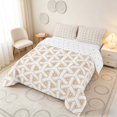 thumbnail image 3 of Manfei Modern Geometric Line Full Size Comforter Sets, Triangle Bedding Comforter Set, Beige White, Reversible 3pcs, 1 Comforter and 2 Pillowcases, 3 of 6