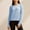 Blue, variant on Sentmoon Tops for Women 2025 Crew Neck Long Sleeve Blouses for Women Stretchy Loose Solid Color Travel Clothes Women Trendy for Fall Fashion S