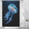 thumbnail image 2 of Jellyfish Ocean Style Shower Curtain for Bathroom with 12Hooks, Polyester Fabric Thick Shower Curtain Washable Waterproof Curtain, 2 of 5