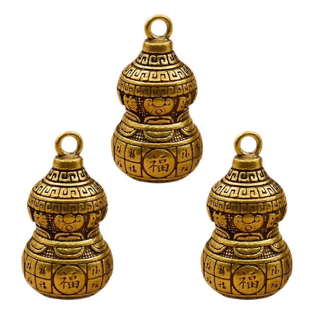 Creative Brass Keychain Accessory Gift Giving for Family and Friends Golden 3Pcs