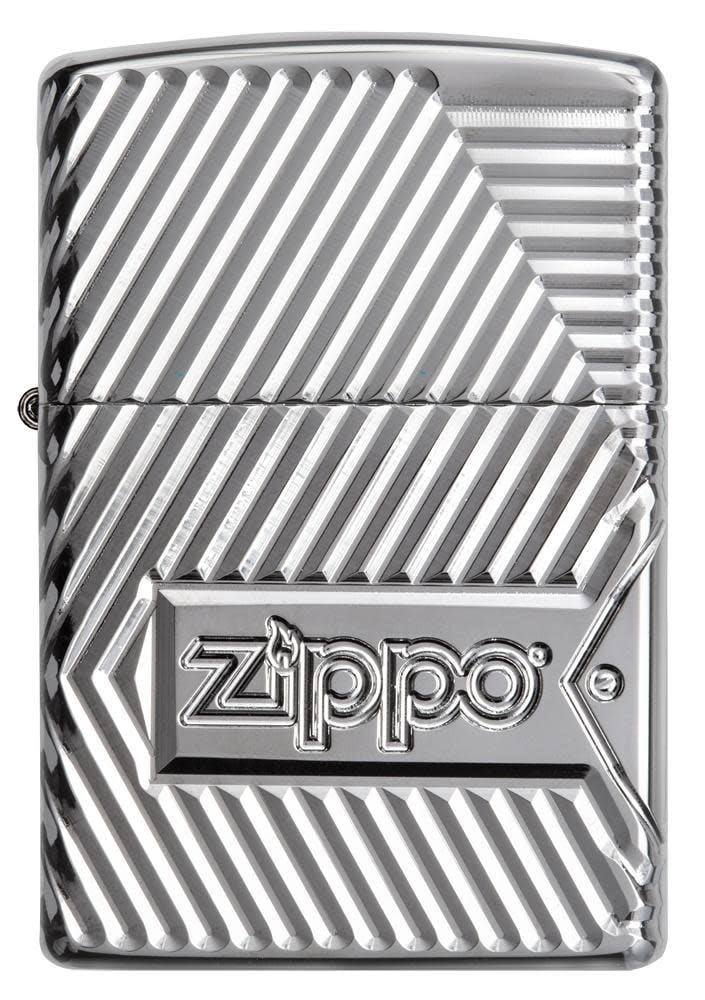 Zippo Zippo Bolts Design High Polish Chrome Pocket Lighter