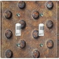 thumbnail image 1 of Metal Light Switch Plate Outlet Cover Image of Rusted Crosshatch MET004, 1 of 14