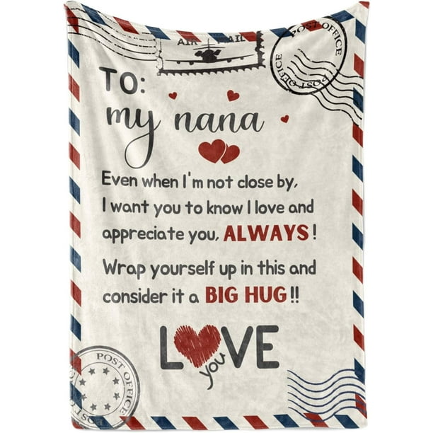 LHSHID Nana Throw Blanket Nana Gifts from Grandkids Nana Flannel Blankets on Mother''s Day Birthday and Christmas 60x80in