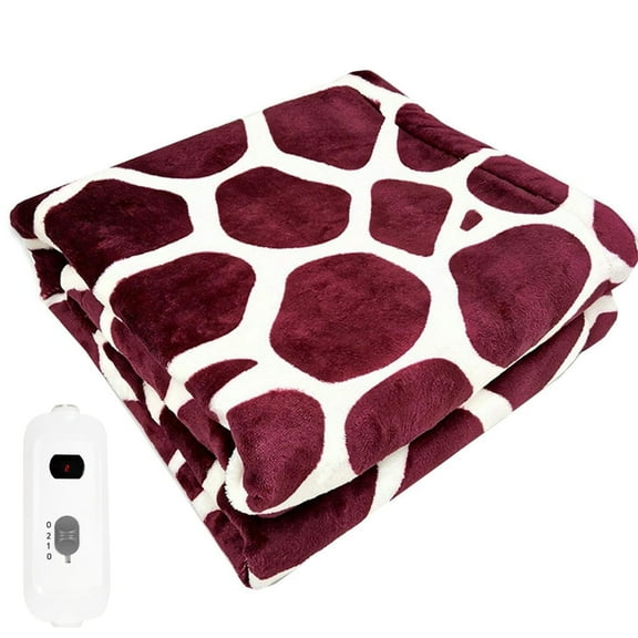 kjfeif Soft Flannel Electric Heated, Winter Warm Blanket Electric Heated Soft Machine Washable Sherpa Heated Blanket with Overheating Protection