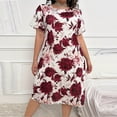 thumbnail image 4 of Sakmal Women Moomoo Nightgowns Short Sleeve Loungewear Soft Crew Neck Floral Ladies Nightgown 2XL, 4 of 5