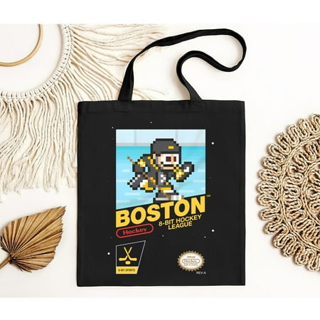 vintage Boston Bruins Hockey Team Jersey 8-bit Retro NES Nintendo Vintage Tote Bag-TH23966