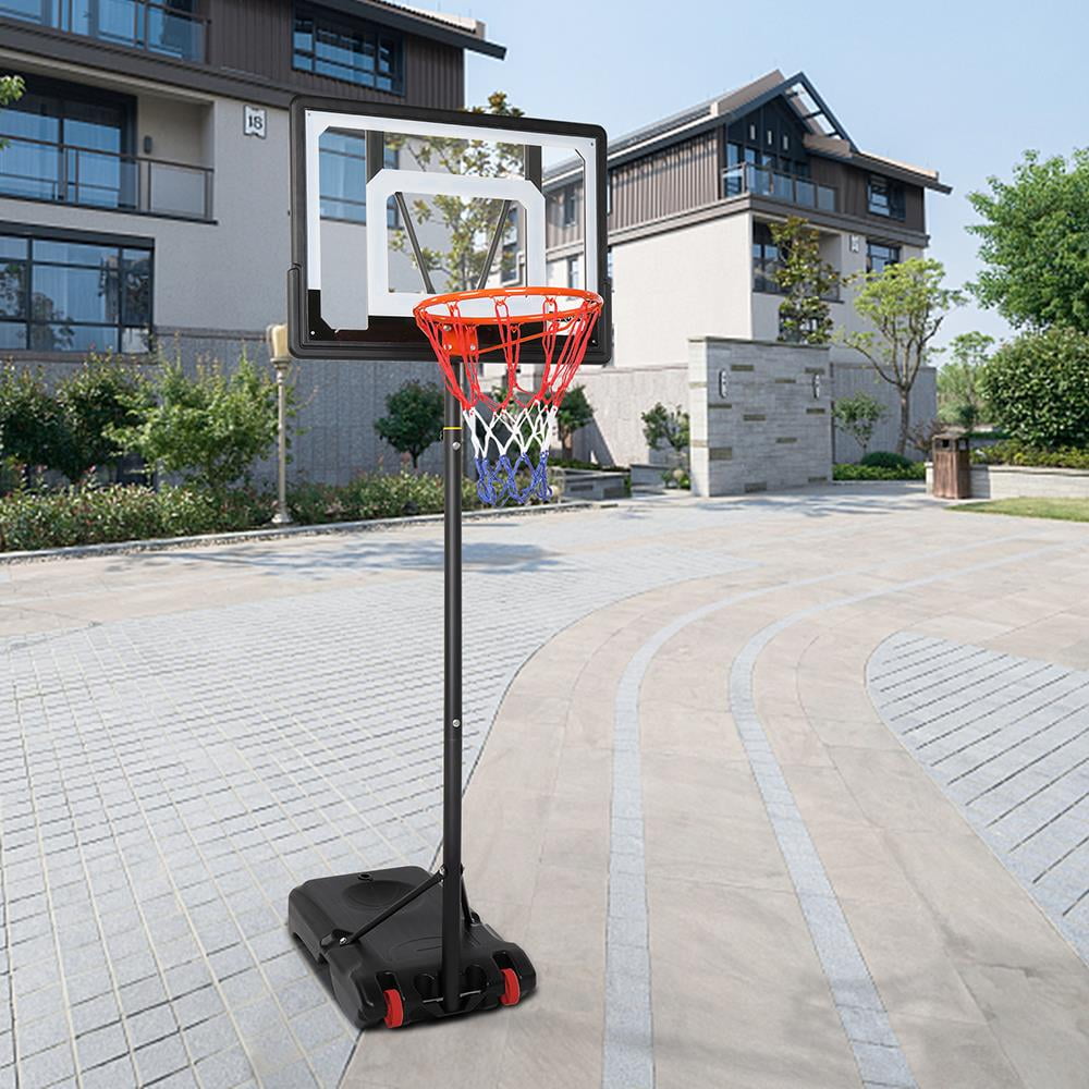 Zimtown Portable Basketball Hoop Stand 5.2ft 6.9ft Height Adjustable