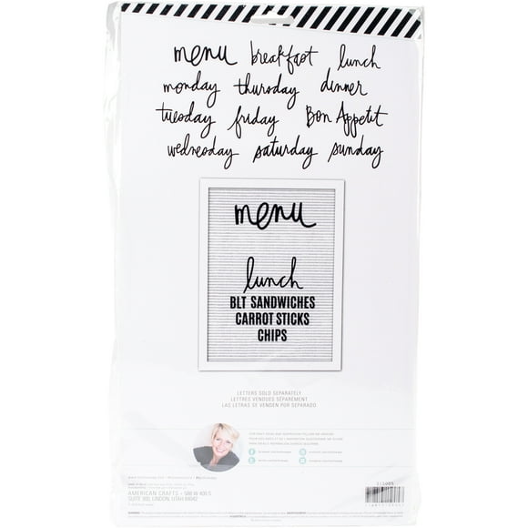 American Crafts Black Menu (W/Days Of The Week) 12/Pkg