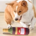 thumbnail image 4 of Wine Bottle Shaped Plush Dog Toy with Squeaker, Chew Resistant Interactive Chew Toy for Dental Care, Anxiety Relief, and Boredom for Medium and Large Dogs, 4 of 6