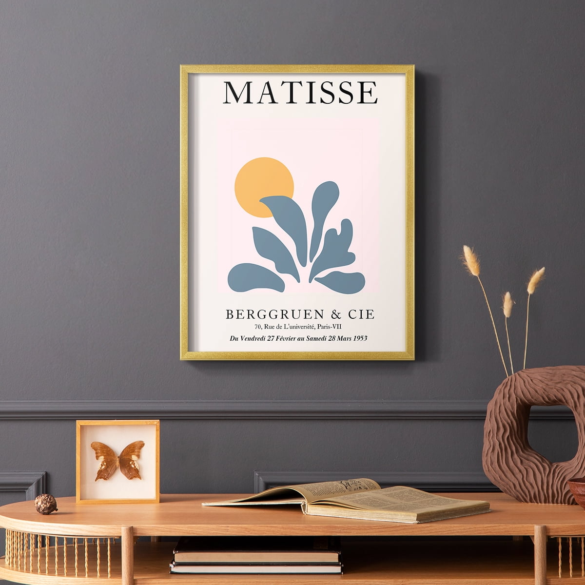 Matisse DVIII Framed Print in Gold Solid Wood Framed Print No Nail Hanging