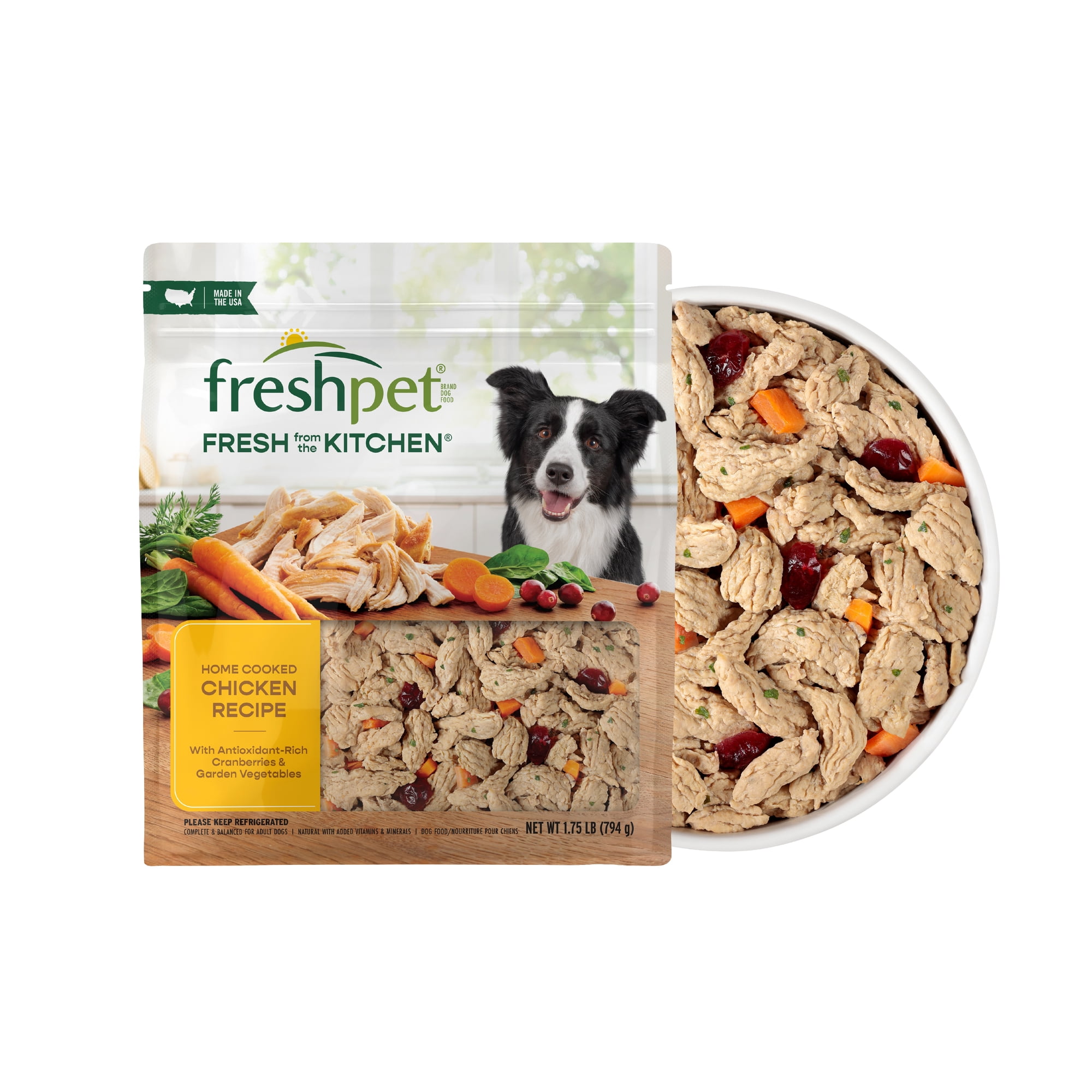 Freshpet Fresh Dog Food, Fresh From The Kitchen, Home Cooked Chicken Recipe, 1.75 lb.