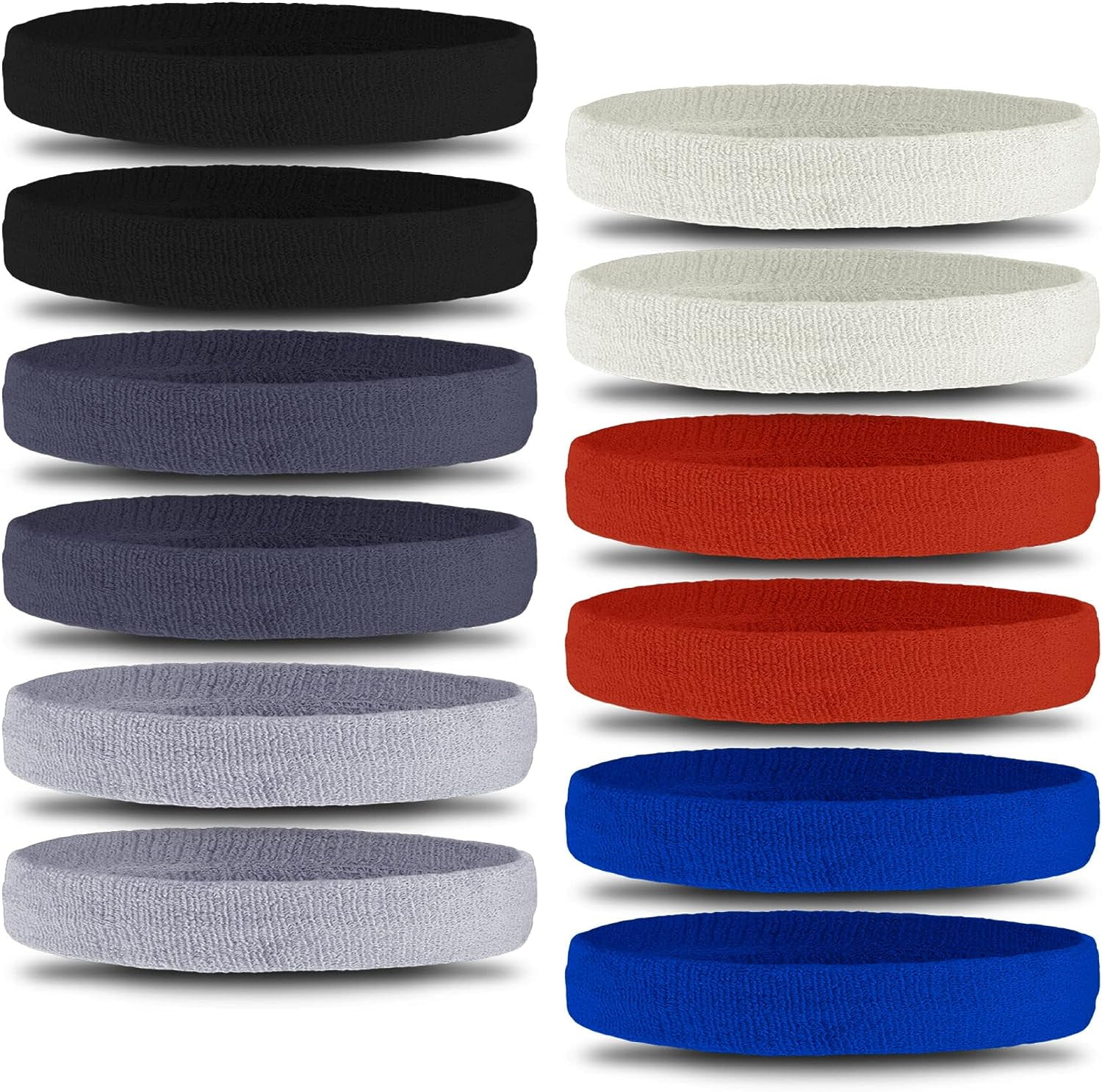 Sweatbands & Wristbands - Wrist Sweat Bands Headbands for Men & Women -  Multipack Terry Cloth Headbands or Wrist Bands for Working Out, Tennis,  Basketball, Football, Gymnastics 