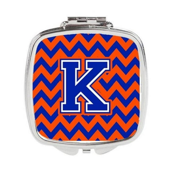 Letter K Chevron Orange & Blue Compact Mirror - 3 x 0.3 x 2.75 in.