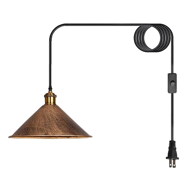 Plug In Pendant Light Fixtures Dining Room Kitchen Island Metal Brown Mini Pendant Lights Plug In Ceiling Light Fixture