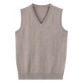 thumbnail image 1 of pstuiky Camisetas sin mangas para hombre, Suéter elástico de cuello redondo tejido en color liso para hombre Chaleco de hombre m, 1 of 4