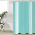 thumbnail image 5 of Farmhouse Teal Shower Curtain, 72" x 72", White Stripe Waterproof Bathroom Curtain Washable Shower Curtain Set with 12 Hooks, 5 of 6