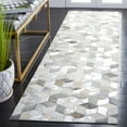 thumbnail image 2 of SAFAVIEH Studio Leather Wade Geometric Runner Rug, Ivory/Grey, 2'3" x 9', 2 of 8