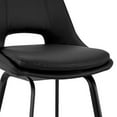 thumbnail image 6 of 30" Elegant Black Faux Leather and Black Metal Armless Swivel Bar Stool, 6 of 10