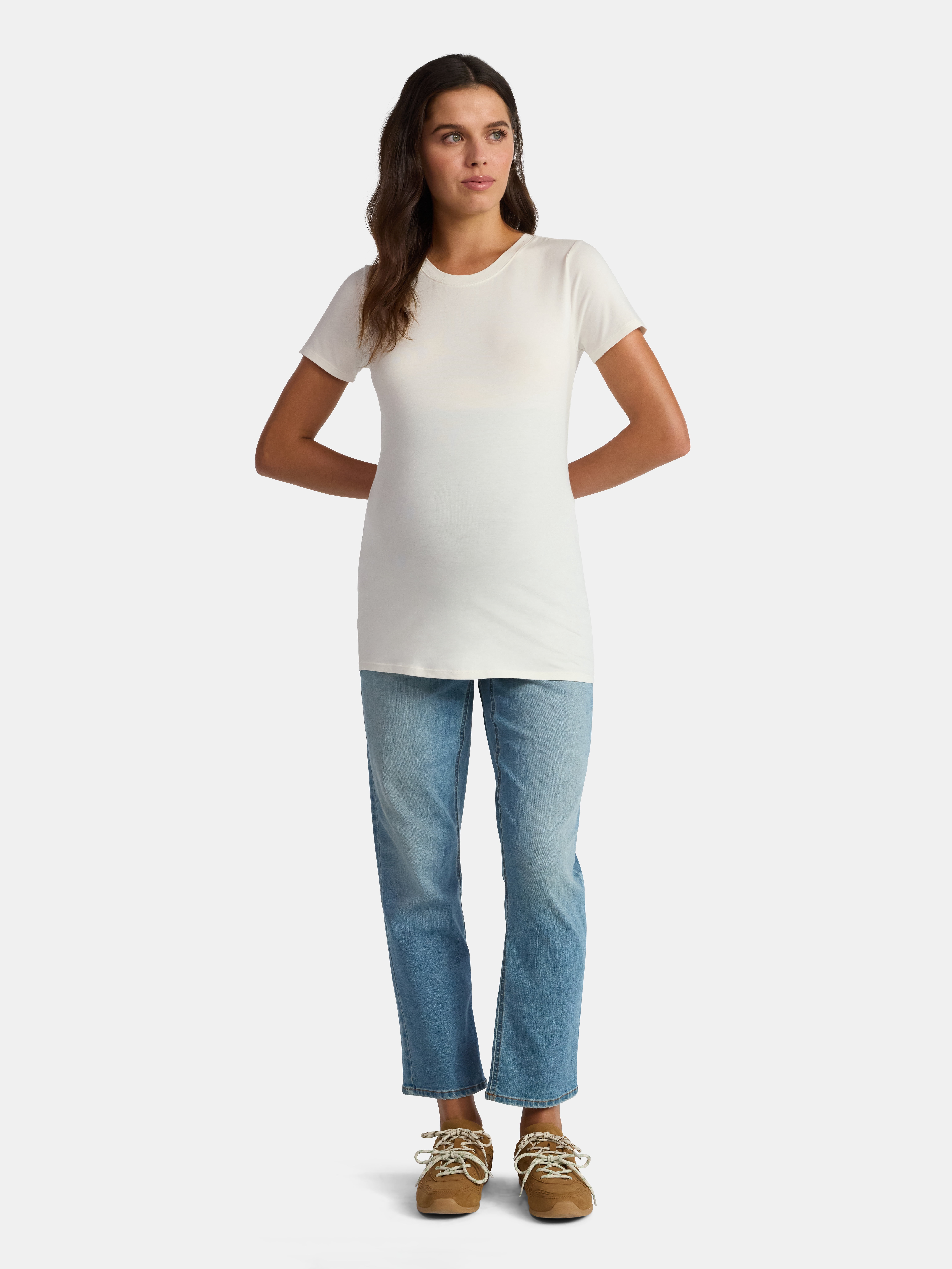 Time and Tru Maternity Non Shirred Tee, S-XXL