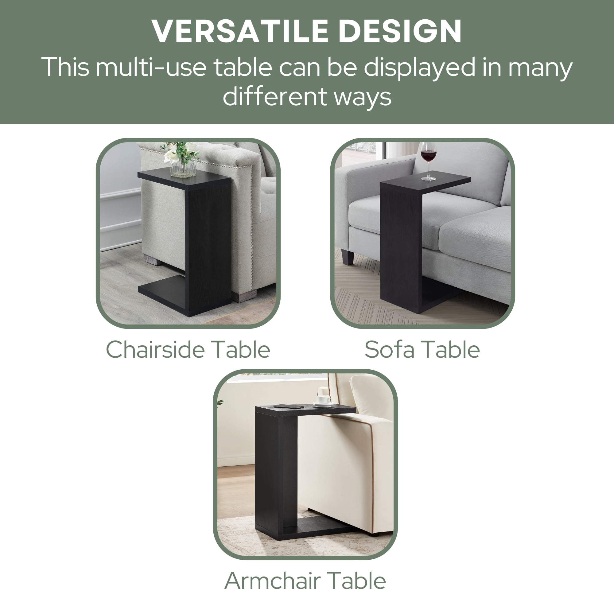 Convenience Concepts Northfield Admiral C End Table, Black