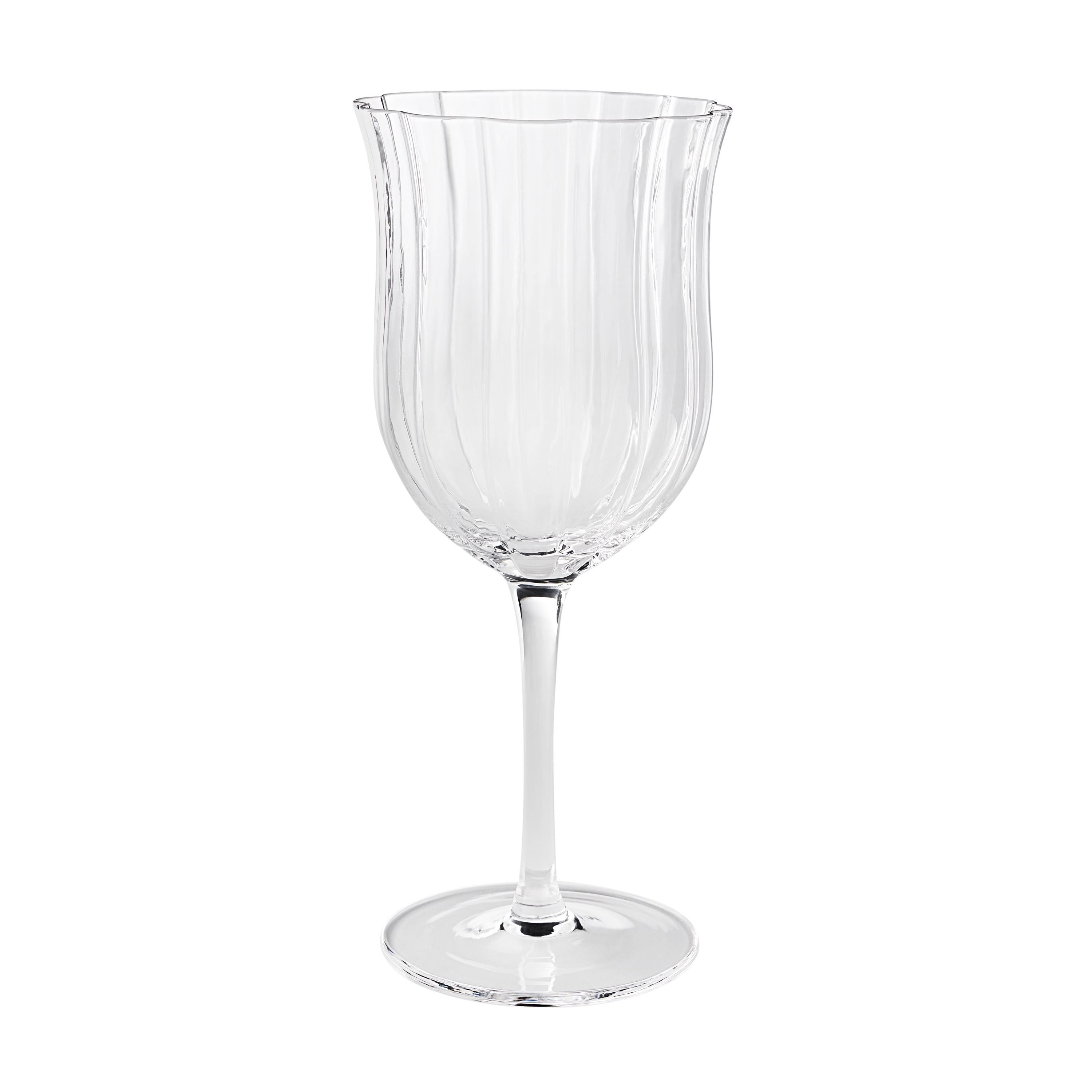 The Pioneer Woman Colette 13-Ounce Scalloped White Wine Glasses, Clear, Set of 4