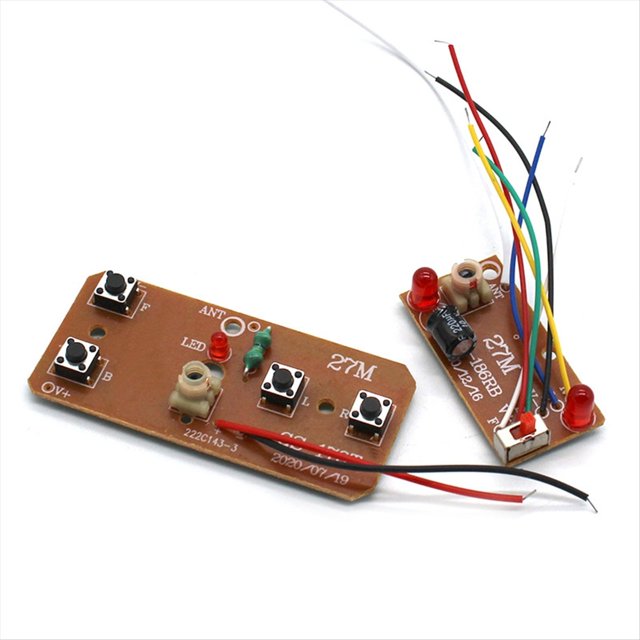 Control Remoto RC de 4 Canales, 27 MHz, Circuito PCB, Transmisor y Receptor con Antena, de Radio para Coche de Juguete.