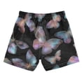 thumbnail image 2 of Kids' Beach Pants Comfortable Swim Trunks Pink and Cyan Butterflies Shorts for Pool Vacation and Lounge Wear Large, 2 of 8